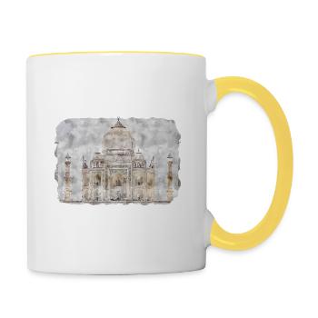 keyword_name de données - Mug contrasté - blanc/jaune - Droite
