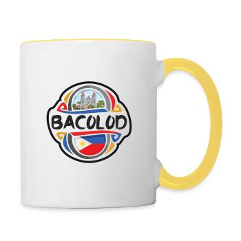 Bacolod Philippines Flag Travel Souvenir Badge Sta - Contrasting Mug - white/yellow - Right
