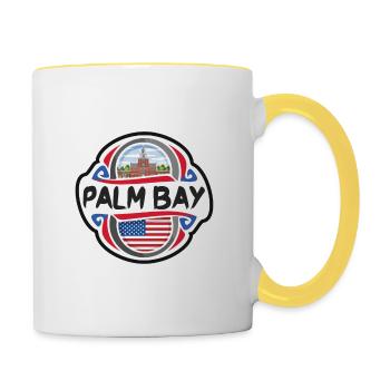 Palm Bay USA United States Flag Travel Souvenir Ba - Contrasting Mug - white/yellow - Right