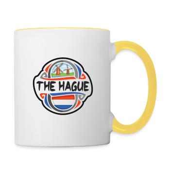 The Hague Netherlands Flag Travel Souvenir Badge S - Contrasting Mug - white/yellow - Right