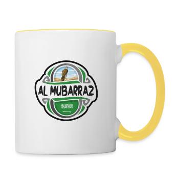 Al Mubarraz Arabie Saoudite Drapeau Souvenir de Voyage Badg - Mug contrasté - blanc/jaune - Droite