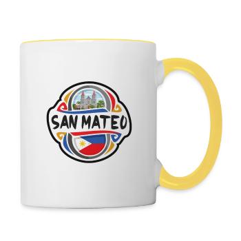 San Mateo Philippines Flag Travel Souvenir Badge S - Contrasting Mug - white/yellow - Right