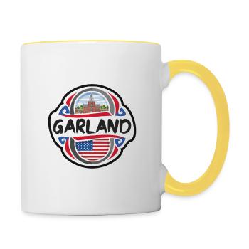 Garland USA Vereinigte Staaten Flagge Reisesouvenir Bad - Tasse zweifarbig - Weiß/Gelb - Rechts