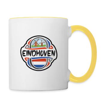 Eindhoven Netherlands Flag Travel Souvenir Badge S - Contrasting Mug - white/yellow - Right