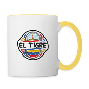 El Tigre Venezuela Flag Travel Souvenir Badge Stam - Contrasting Mug - white/yellow - Right