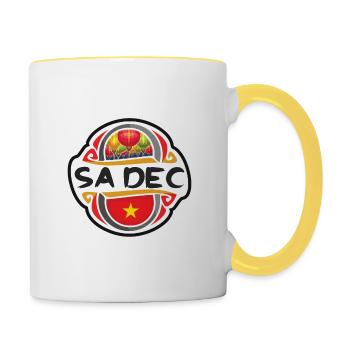 Sa Dec Vietnam Flag Badge Travel Souvenir Stamp - Contrasting Mug - white/yellow - Right