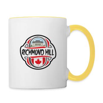 Richmond Hill Kanada Flagge Reise Souvenir Abzeichen St - Tasse zweifarbig - Weiß/Gelb - Rechts
