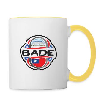 Bade Taiwan Flag Badge Souvenir de Voyage - Mug contrasté - blanc/jaune - Droite