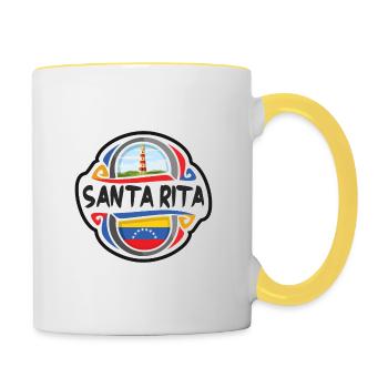 Santa Rita Venezuela Flag Travel Souvenir Badge St - Contrasting Mug - white/yellow - Right