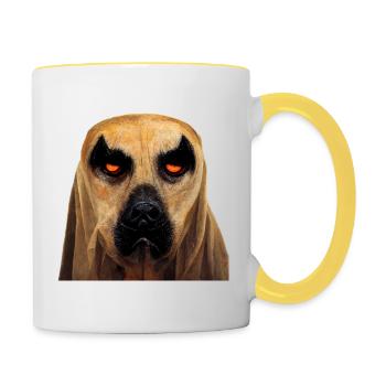 Halloween Black Mouth Cur - Contrasting Mug - white/yellow - Right