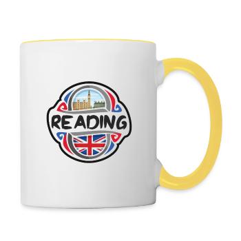 Lecture Royaume-Uni Royaume-Uni Drapeau Souvenir de voyage Mauvais - Mug contrasté - blanc/jaune - Droite