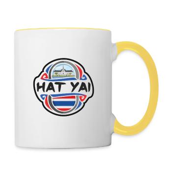 Hat Yai Thailand Flagge Abzeichen Reise Souvenir Stempel - Tasse zweifarbig - Weiß/Gelb - Rechts