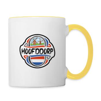 Hoofddorp Netherlands Flag Travel Souvenir Badge S - Contrasting Mug - white/yellow - Right