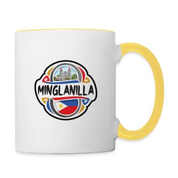 Minglanilla Philippinen Flagge Reise Souvenir Abzeichen - Tasse zweifarbig - Weiß/Gelb - Rechts