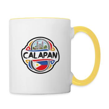 Calapan Philippinen Flagge Reise Souvenir Abzeichen Sta - Tasse zweifarbig - Weiß/Gelb - Rechts