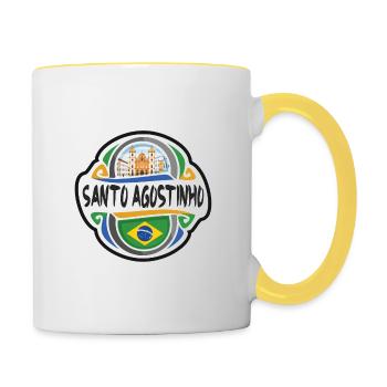Santo Agostinho Brasilien Flagge Reise Souvenir Abzeichen - Tasse zweifarbig - Weiß/Gelb - Rechts