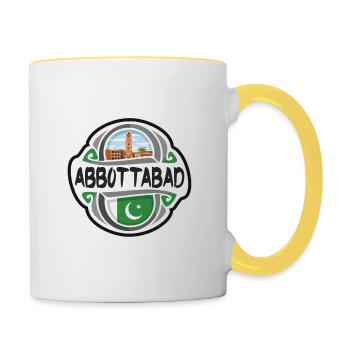 Abbottabad Pakistan Drapeau Voyage Souvenir Badge Sta - Mug contrasté - blanc/jaune - Droite