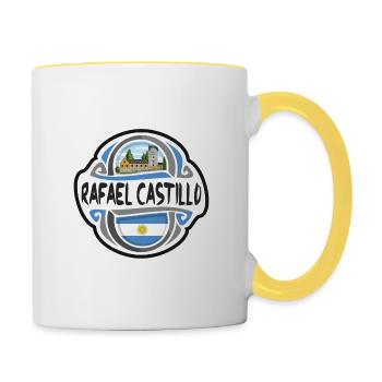 Rafael Castillo Argentine Drapeau Souvenir de Voyage Bad - Mug contrasté - blanc/jaune - Droite