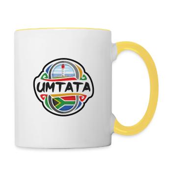 Umtata Südafrika Flagge Reise Souvenir Abzeichen Sta - Tasse zweifarbig - Weiß/Gelb - Rechts
