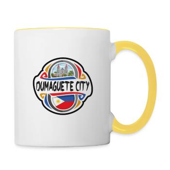 Dumaguete City Philippines Drapeau Souvenir de Voyage Ba - Mug contrasté - blanc/jaune - Droite