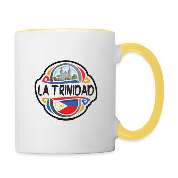 La Trinidad Philippines Drapeau Souvenir de Voyage Badge - Mug contrasté - blanc/jaune - Droite