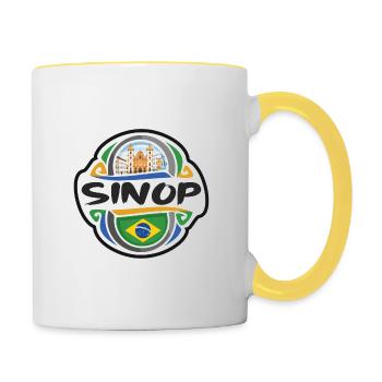 Sinop Brasilien Flagge Abzeichen Reise Souvenir Briefmarke - Tasse zweifarbig - Weiß/Gelb - Rechts
