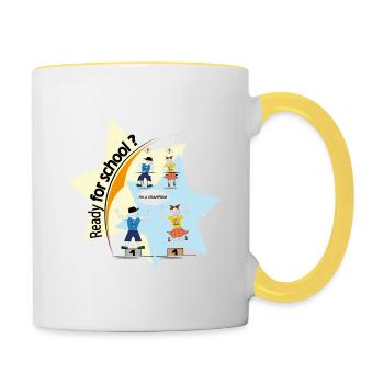 Ready for school? Clever student - Contrasting Mug - white/yellow - Right