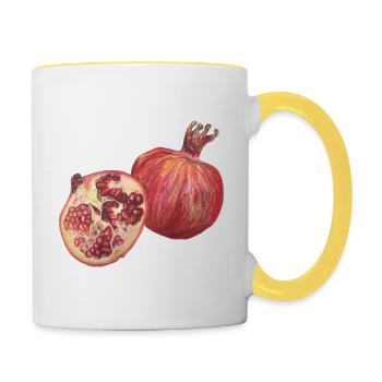 Cooking pomegranate fruit - Contrasting Mug - white/yellow - Right