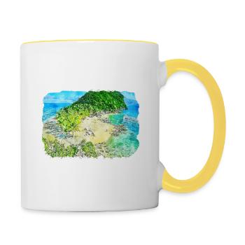Philippines Aquarelle Sketch Drawn Illustration - Mug contrasté - blanc/jaune - Droite