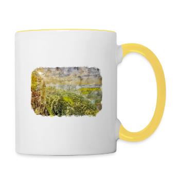 Allemagne Aquarelle Esquisse Dessinée à la main Illustration - Mug contrasté - blanc/jaune - Droite