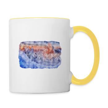 Slovakia Landmark Watercolor Sketch Illustration - Contrasting Mug - white/yellow - Right