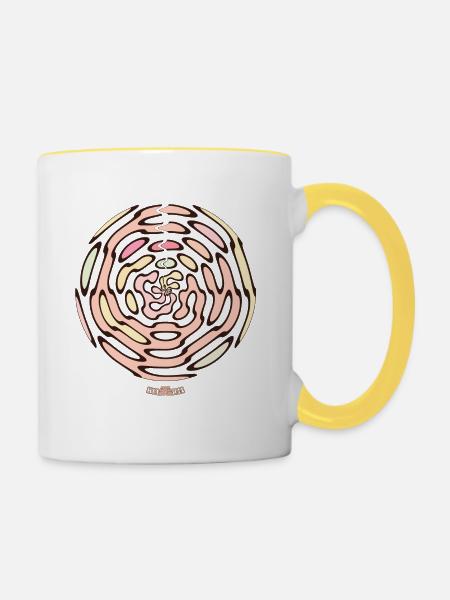 Abstract No. 57 - Tasse zweifarbig - Weiß/Gelb