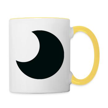 Lune Halloween - Mug contrasté - blanc/jaune - Droite