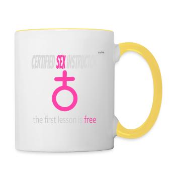 Sex instructor -female version - Contrasting Mug - white/yellow - Right