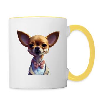 Chihuahua Chien - Chihuahua - Mug contrasté - blanc/jaune - Droite