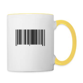 Made in 1960 Barcode Geschenk - Tasse zweifarbig - Weiß/Gelb - Rechts