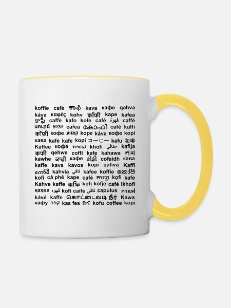 World of Coffee - Contrasting Mug - white/yellow