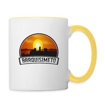 Barquisimeto Venezuela Skyline Vintage Sunset Trav - Tasse zweifarbig - Weiß/Gelb - Rechts