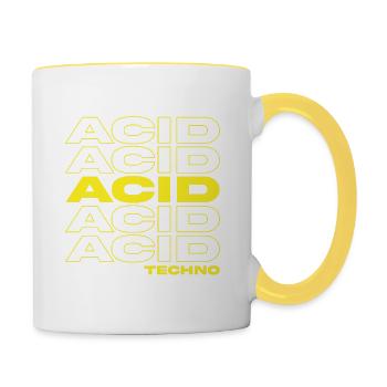 Acid Techno | Wir lieben Acid Techno - Tasse zweifarbig - Weiß/Gelb - Rechts