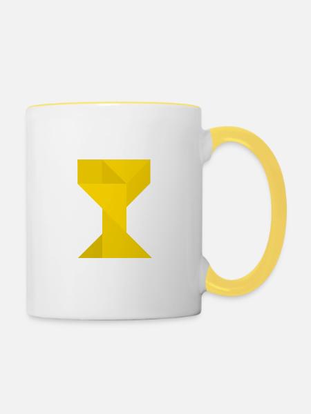 Trophäe - Tangram - Tasse zweifarbig - Weiß/Gelb