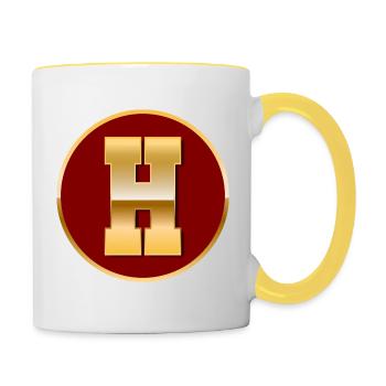 Buchstabe H - Tasse zweifarbig - Weiß/Gelb - Rechts