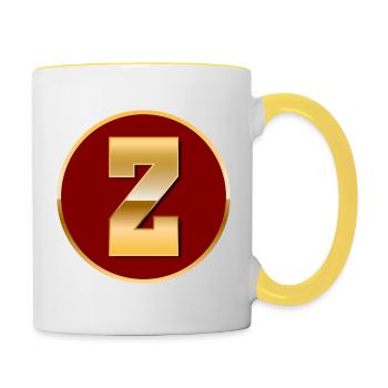 Lettre Z - Mug contrasté - blanc/jaune - Droite