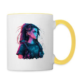 Gorgeous Girl For Fiction Lovers - Contrasting Mug - white/yellow - Right