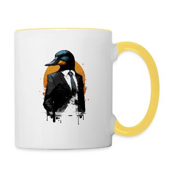 Canard - Mug contrasté - blanc/jaune - Droite