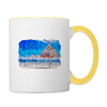 Philippines Aquarelle Croquis Dessin Illustration - Mug contrasté - blanc/jaune - Droite