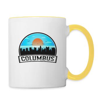 Columbus Ohio États-Unis Skyline Vintage Sunset Travel So - Mug contrasté - blanc/jaune - Droite