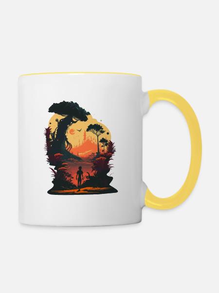 farbenfroh - Tasse zweifarbig - Weiß/Gelb