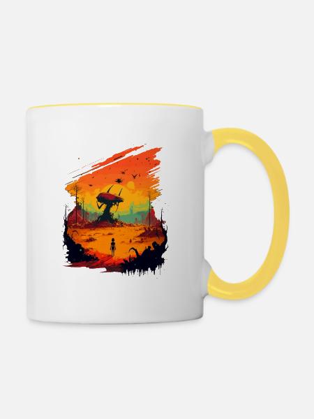 farbenfroh - Tasse zweifarbig - Weiß/Gelb