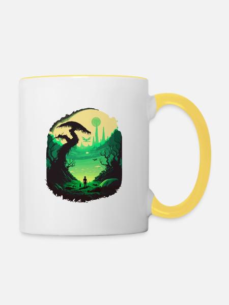 trippy - Tasse zweifarbig - Weiß/Gelb
