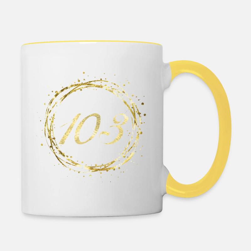 103 - Contrasting Mug - white/yellow